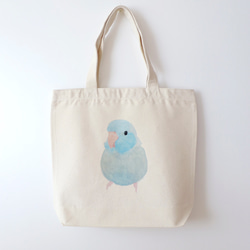 値下げ！ハンドメイド 鳥(ウロコインコ)の刺繍 デカめトートバッグ 薄いカーキ色 fit=scale-down,w=1200