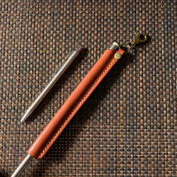 creema 限定 [超細筆桿規格 鞣革 紅棕色 染色 L] 筆桿直徑 7.6 毫米以下的圓柱形筆筒筆盒 第1張的照片
