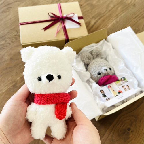 あみぐるみ♪ふわふわぺたんこくまさん（白） あみぐるみ amidoki 通販