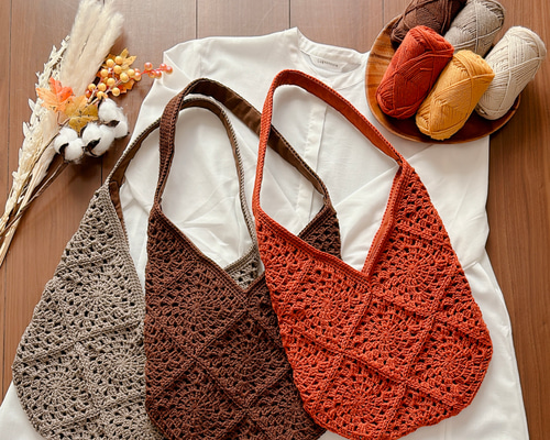 春幸秋　グラニーバッグ　ハンドメイド 楽天市場】【送料無料】＜ブラック×グレー＞グラニーバッグ