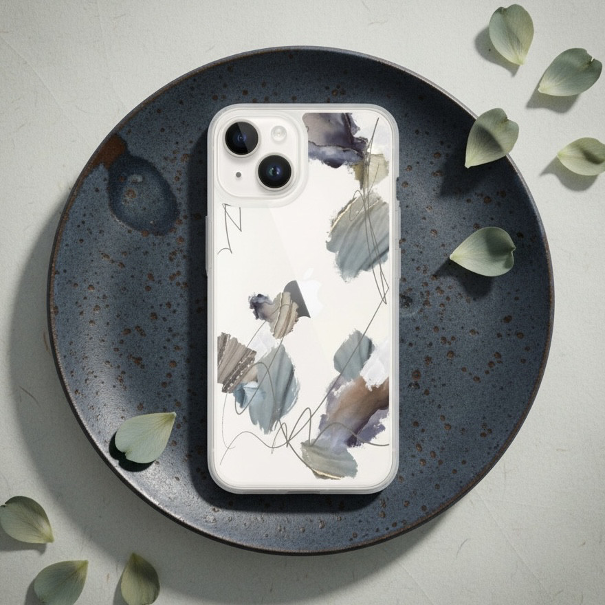 《 白雨 はくう 》スマホケース iPhone対応｜透明 花柄 アートデザイン 全機種対応 プレゼント