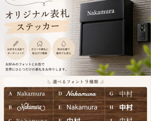 表札 ポスト ステッカー カッティングステッカー シール 玄関 郵便受け