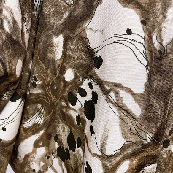 秋色カラー 子慣れ感抜群! アイレットタック アンティーク羽織り男女兼用  着物リメイク 茶系 5904 11枚目の画像