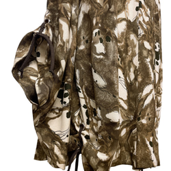 秋色カラー 子慣れ感抜群! アイレットタック アンティーク羽織り男女兼用  着物リメイク 茶系 5904 2枚目の画像