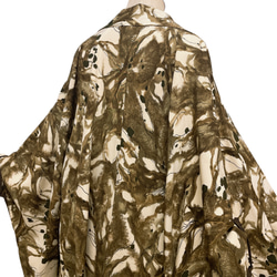 秋色カラー 子慣れ感抜群! アイレットタック アンティーク羽織り男女兼用  着物リメイク 茶系 5904 10枚目の画像