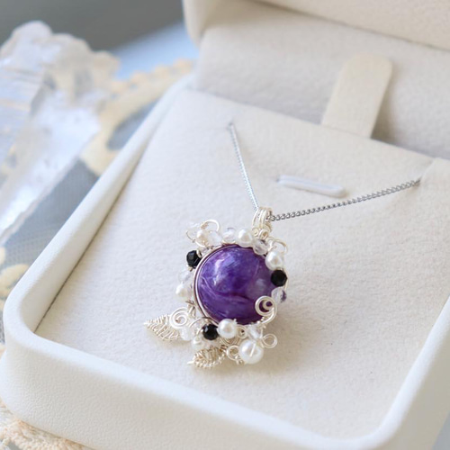 三大ヒーリングストーン✧天然石チャロアイト/ワイヤージュエリー