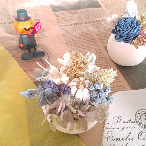 受注制作】幸せの木の実☆ハロウィンブッダナッツアレンジとベルカップ  