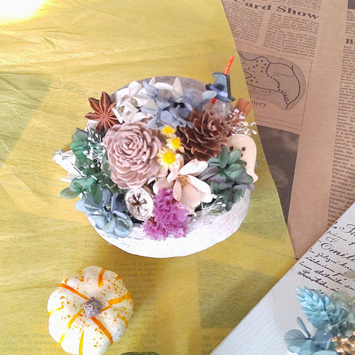 受注制作】幸せの木の実☆ハロウィンブッダナッツアレンジとベルカップ  