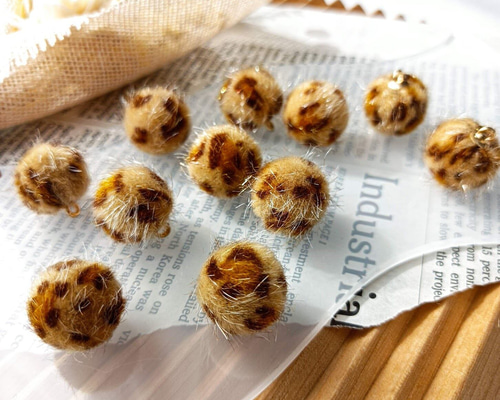 ヒョウ柄ファーボール♡ピンク&パープル