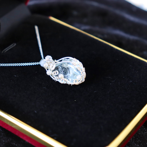 アンダラクリスタル✧ワイヤージュエリーネックレス/天然石 ペンダント