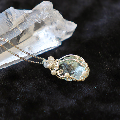 アンダラクリスタル✧ワイヤージュエリーネックレス/天然石 ペンダント