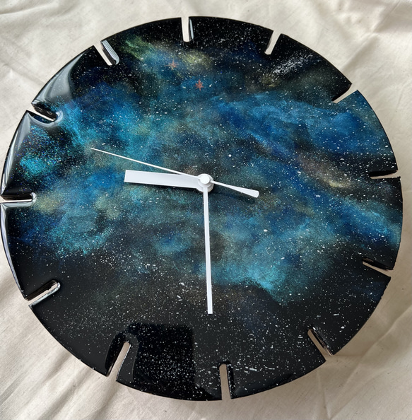 ギャラクシーアート掛け時計　世界に一つだけのアート　レジンアート　エポキシ樹脂　宇宙　 4枚目の画像
