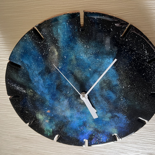 レジンアート　世界に一つだけの時計　刻印出来ます♪ レジンアート世界に一つだけの時計刻印出来ます♪