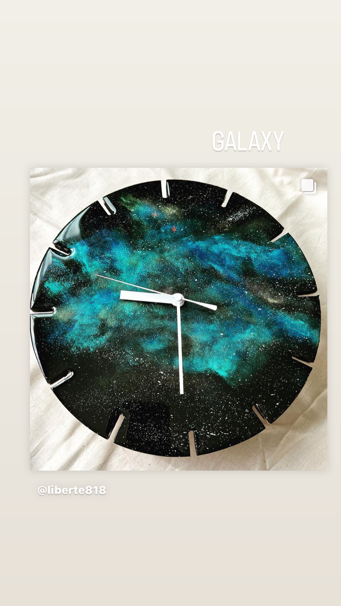 レジンアート　世界に一つだけの時計　刻印出来ます♪ レジンアート　世界に一つだけの時計　刻印出来ます♪