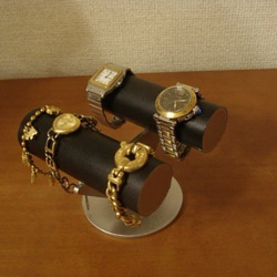 腕時計スタンド　時計スタンド　ブラック腕時計ケース型腕時計スタンド　丸パイプ4本掛け 1枚目の画像