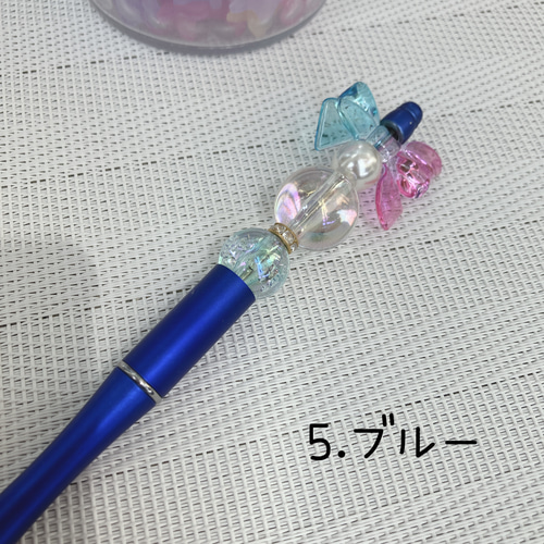 バイカラーリボンのカスタムボールペン ペン・筆記用具 happy4clover