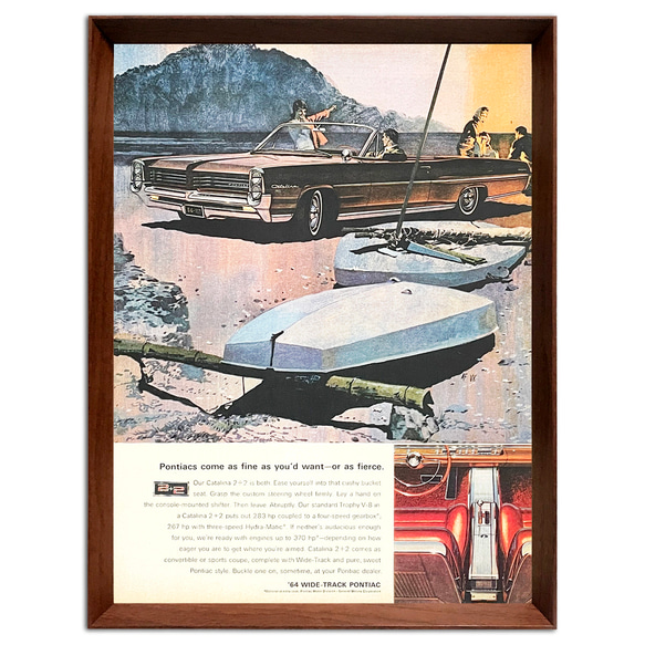 ポンティアック 1960年代 アメリカ ヴィンテージ 雑誌 広告 額付 ポスター 3枚目の画像