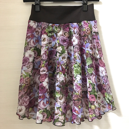 dazzling掲載 花柄 シフォン バレエ プルオン スカート バレエスカート