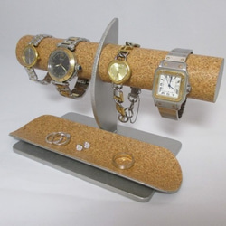 腕時計スタンド　ラッピン　腕時計4本掛けロングトレイ付きハーフムーン腕時計スタンド　ak-design   N17117 6枚目の画像