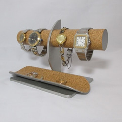 腕時計スタンド　ラッピン　腕時計4本掛けロングトレイ付きハーフムーン腕時計スタンド　ak-design   N17117 7枚目の画像