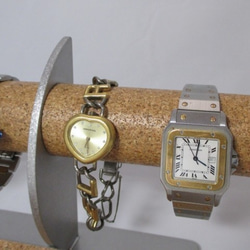腕時計スタンド　ラッピン　腕時計4本掛けロングトレイ付きハーフムーン腕時計スタンド　ak-design   N17117 5枚目の画像