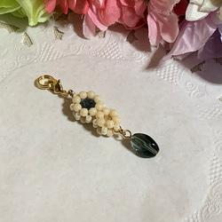 OT095-2 ビーズチャーム_スワロフレーミングフラワー 1枚目の画像