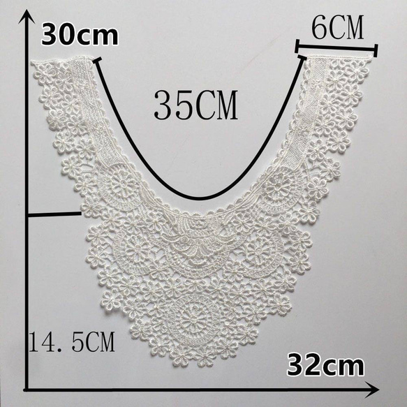 レース編み　つけ襟　オシャレ　カジュアル 2枚目の画像