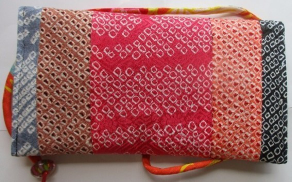 ７３５２　絞りの羽織で作った和風財布・ポーチ　＃送料無料 4枚目の画像