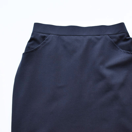 7-15号 2Wayストレッチトロ タイトスカート膝下丈 ネイビー タイト