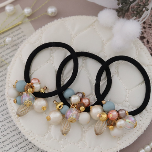 じゃらじゃら  ヘアゴム  秋色 じゃらじゃら ヘアゴム 秋色