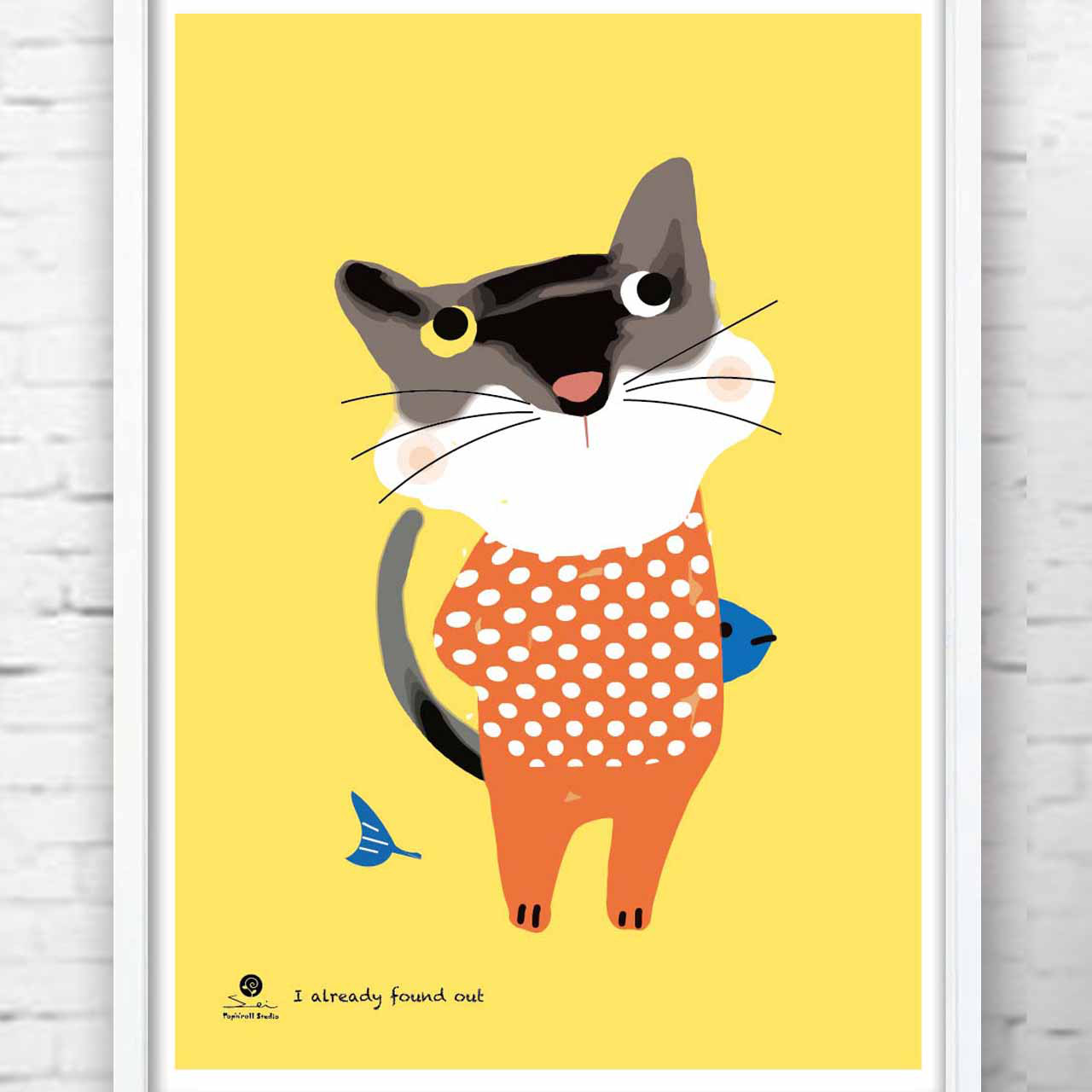 もぐもぐ2　ネコ　イラスト　ポスター　A4 A3 A2 A1　アートポスター　アート/sei/新着順検索　1194