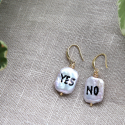 YES NO Earrings 淡水真珠 3枚目の画像