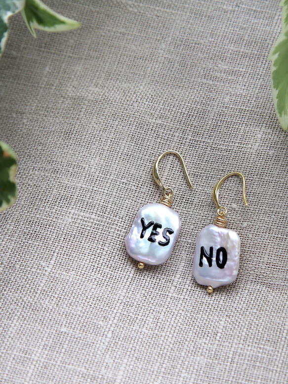 YES NO Earrings 淡水真珠 3枚目の画像