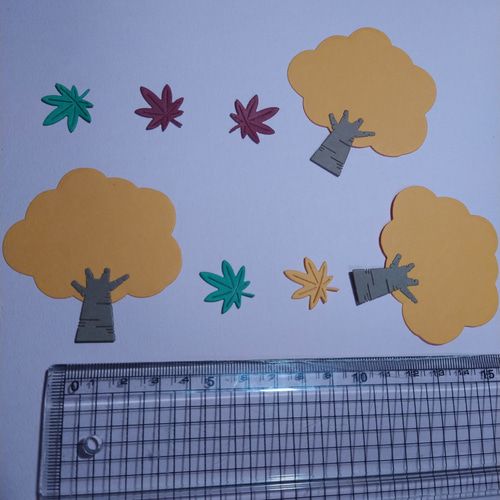 ダイカット もみじ 12枚セット 秋 クラフトパンチ アルバム 素材  