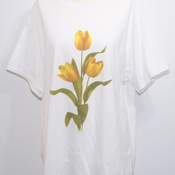 Yellow Tulip Big T-shirts (white) 半袖Ｔシャツ ブルー 青 カジュアル 5枚目の画像