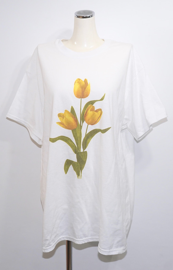 Yellow Tulip Big T-shirts (white) 半袖Ｔシャツ ブルー 青 カジュアル 5枚目の画像