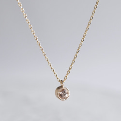 Morganite birthstone necklace [P033K10/K18(MN)] 1枚目の画像