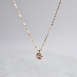 Morganite birthstone necklace [P033K10/K18(MN)] 2枚目の画像