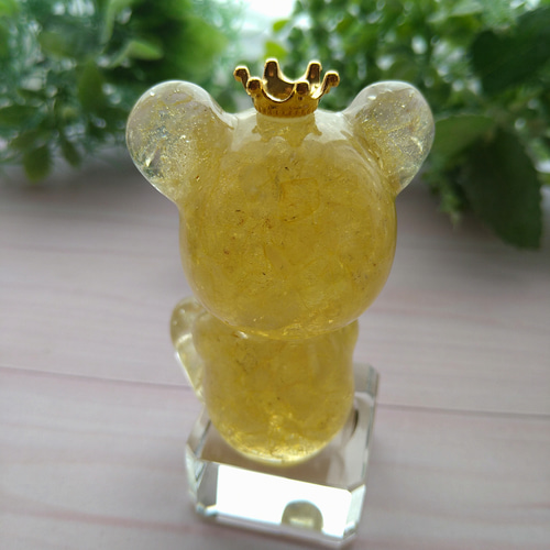 送料無料！くまちゃん クマ 熊 インテリア オブジェ 置物 天然石 細石