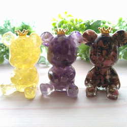 送料無料！くまちゃん クマ 熊 インテリア オブジェ 置物 天然石 細石