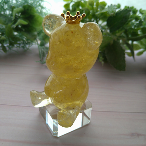 送料無料！くまちゃん クマ 熊 インテリア オブジェ 置物 天然石 細石