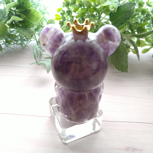 送料無料！くまちゃん クマ 熊 インテリア オブジェ 置物 天然石 細石