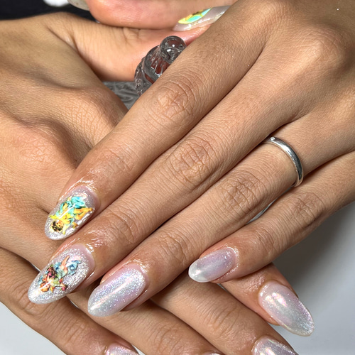 つけ爪オリジナル天使Lサイズ Amazon | Sun&Beam Nails 手作り ネイルチップ ミディアム