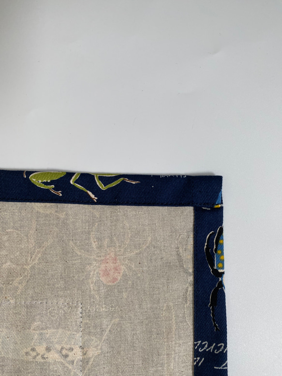 昆虫柄☆こどもエプロン100〜110サイズ、三角巾、巾着の3点セット 7枚目の画像