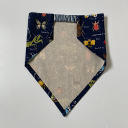 昆虫柄☆こどもエプロン100〜110サイズ、三角巾、巾着の3点セット 6枚目の画像