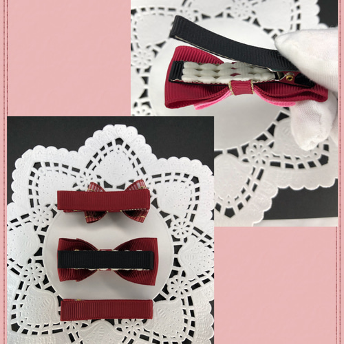 どちらかコメントお願いします！ハンドメイド♡チェックリボンポニークリップ どちらかコメントお願いします！ハンドメイドチェックリボン