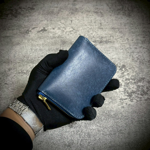 プエブロレザー ミニ財布 経年変化 本革 牛革 イタリアンレザー YKK