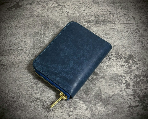 プエブロレザー ミニ財布 経年変化 本革 牛革 イタリアンレザー YKK