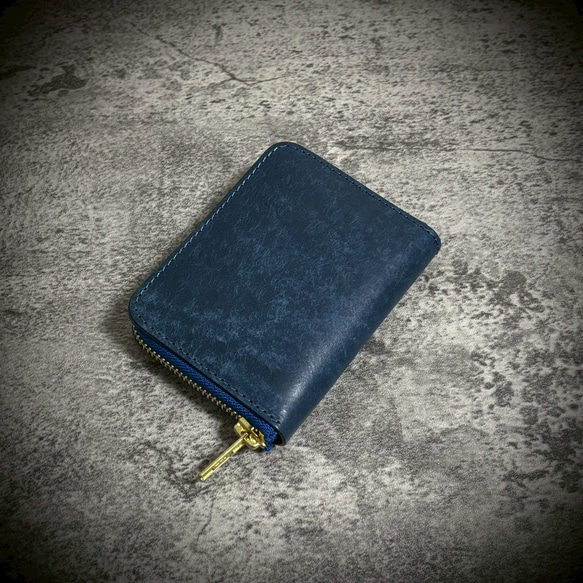 プエブロレザー ミニ財布 経年変化 本革 牛革 イタリアンレザー YKK