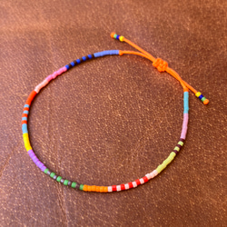 Neon Cord x Beads Bracelet/Orange 4枚目の画像